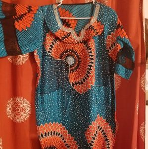 African print handmade and beaded by me.